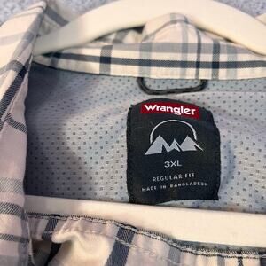 Wrangler outdoor wear plaid short sleeve button down shirt regular fit size 3XL